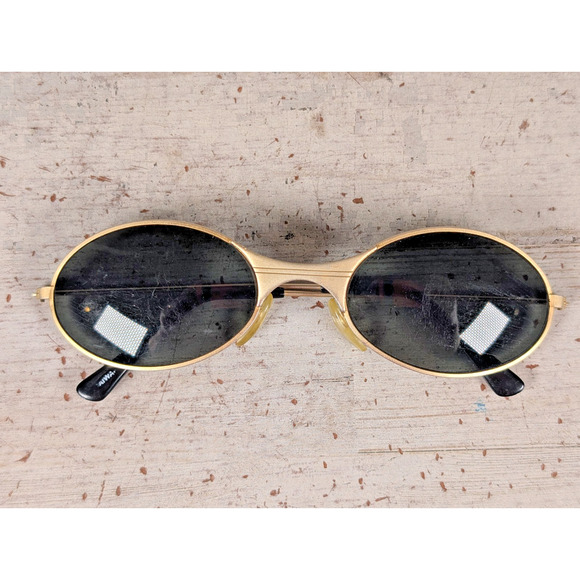Vintage Goldtone Sunglasses Taiwan Oval 5.5 in Wide - Picture 1 of 7